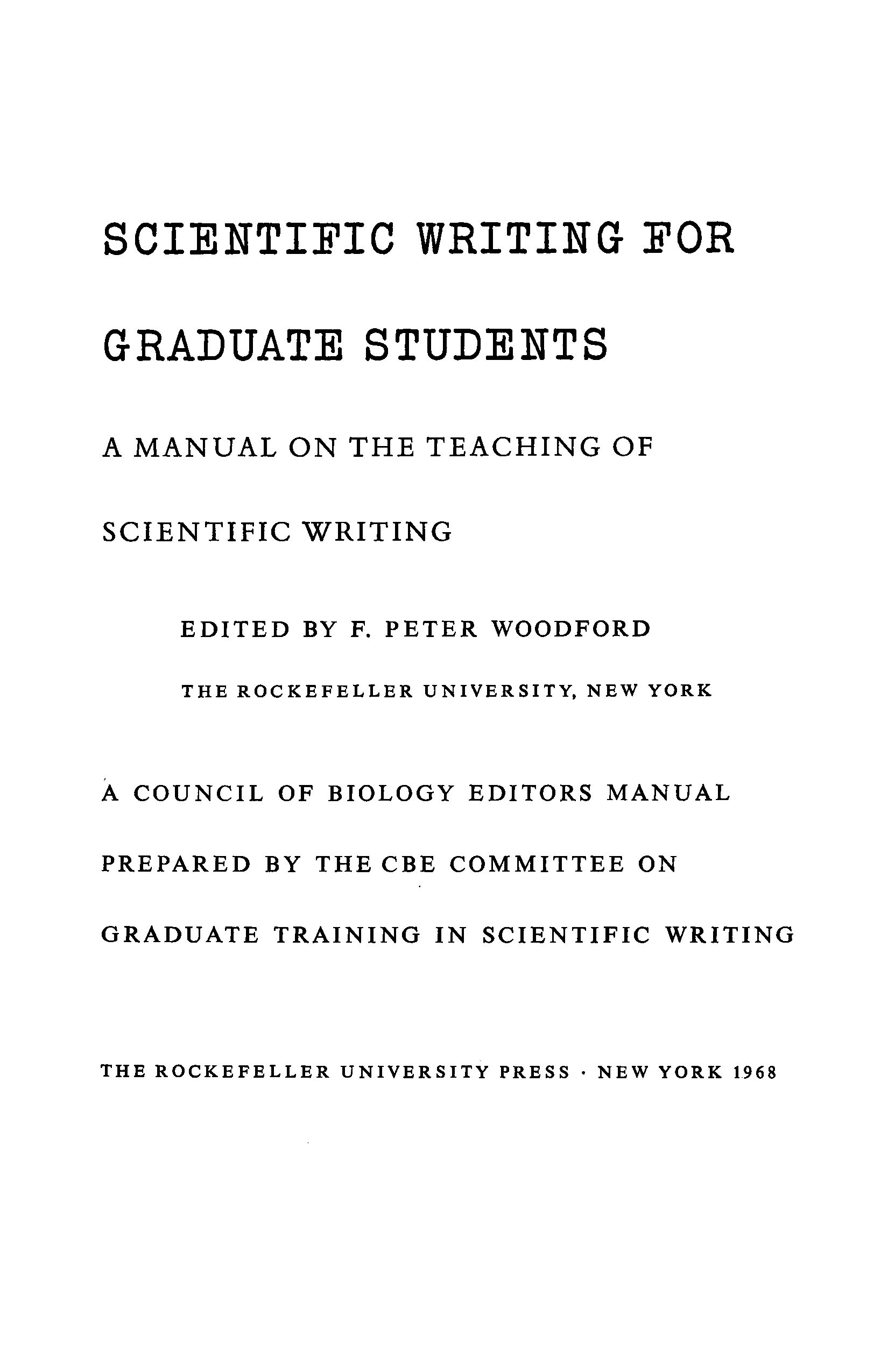 Writing for graduate students