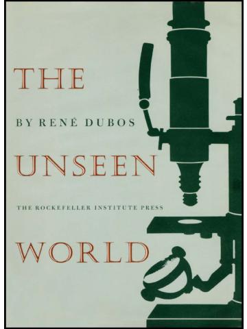 light green cover with title in red type, flush left. Silhouette of a microscope is flush right. 