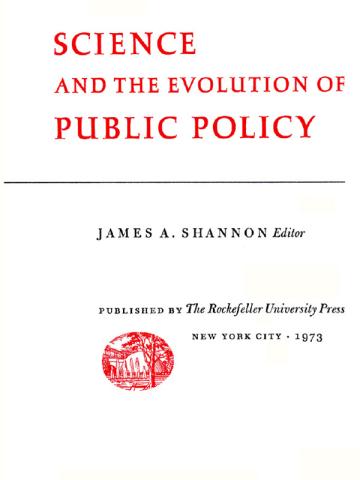 Cover of Science and the Evolution of Public Policy